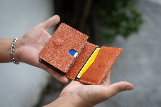 Premium Leather Playing Cards Case - Single Deck with Gaff Card or ATM Slots