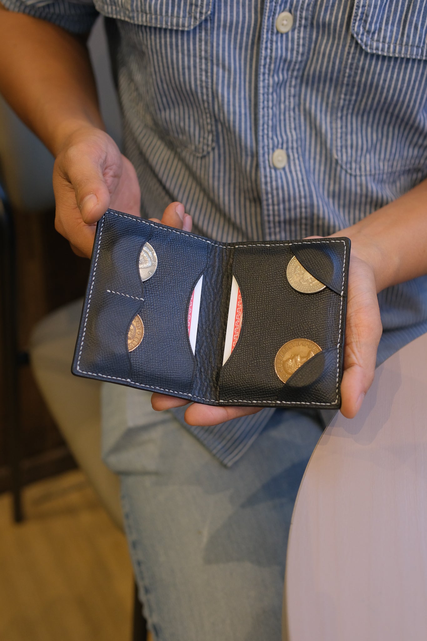 Magician's Coins & Packets Tricks Holder Wallet - Handmade Leather