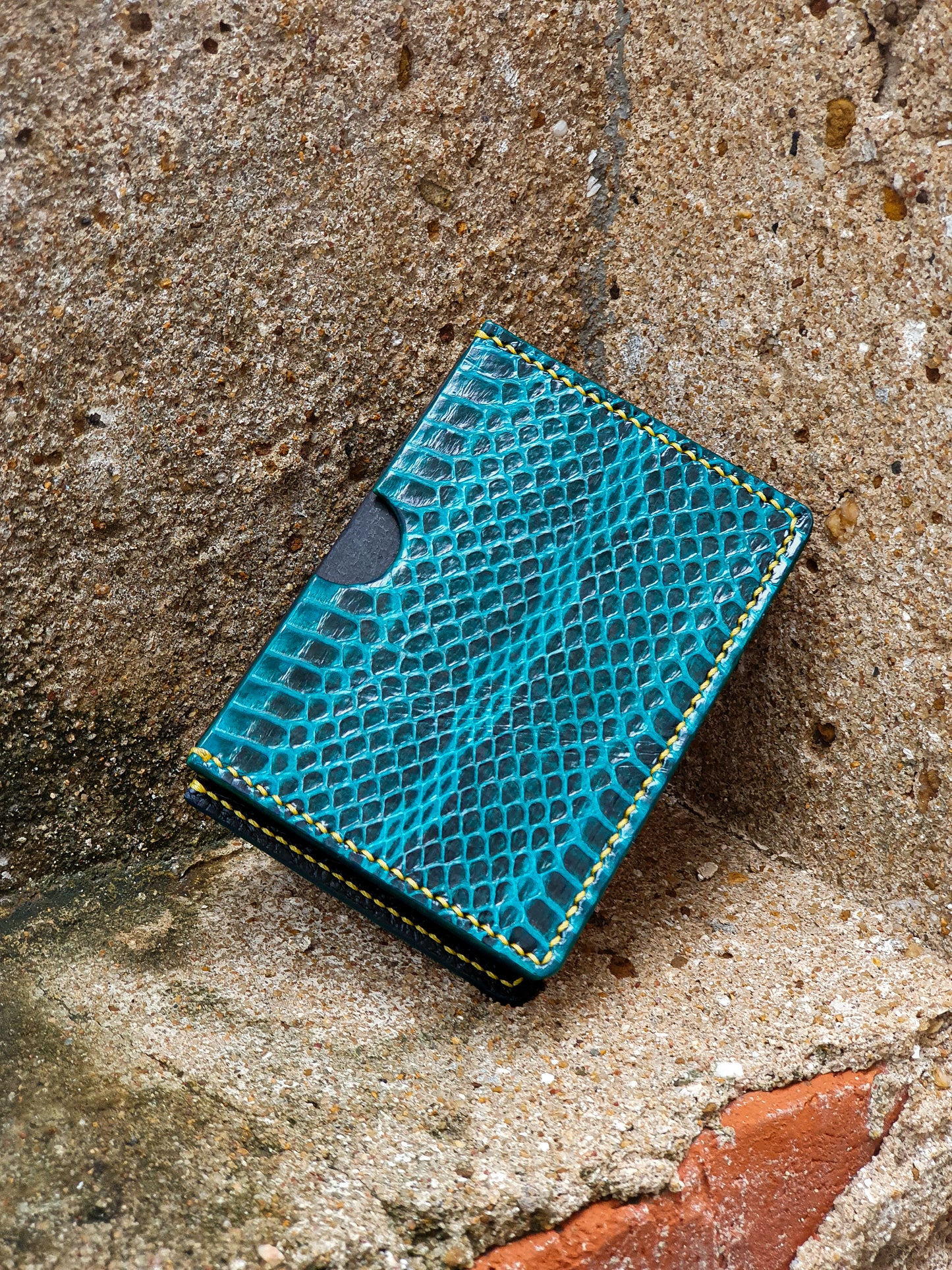 Handmade Snakeskin leather playing card sleeve