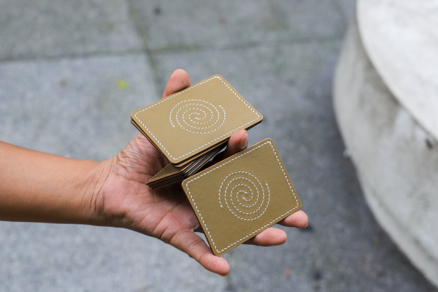 Leather Packet Trainer - Spiral Stitched