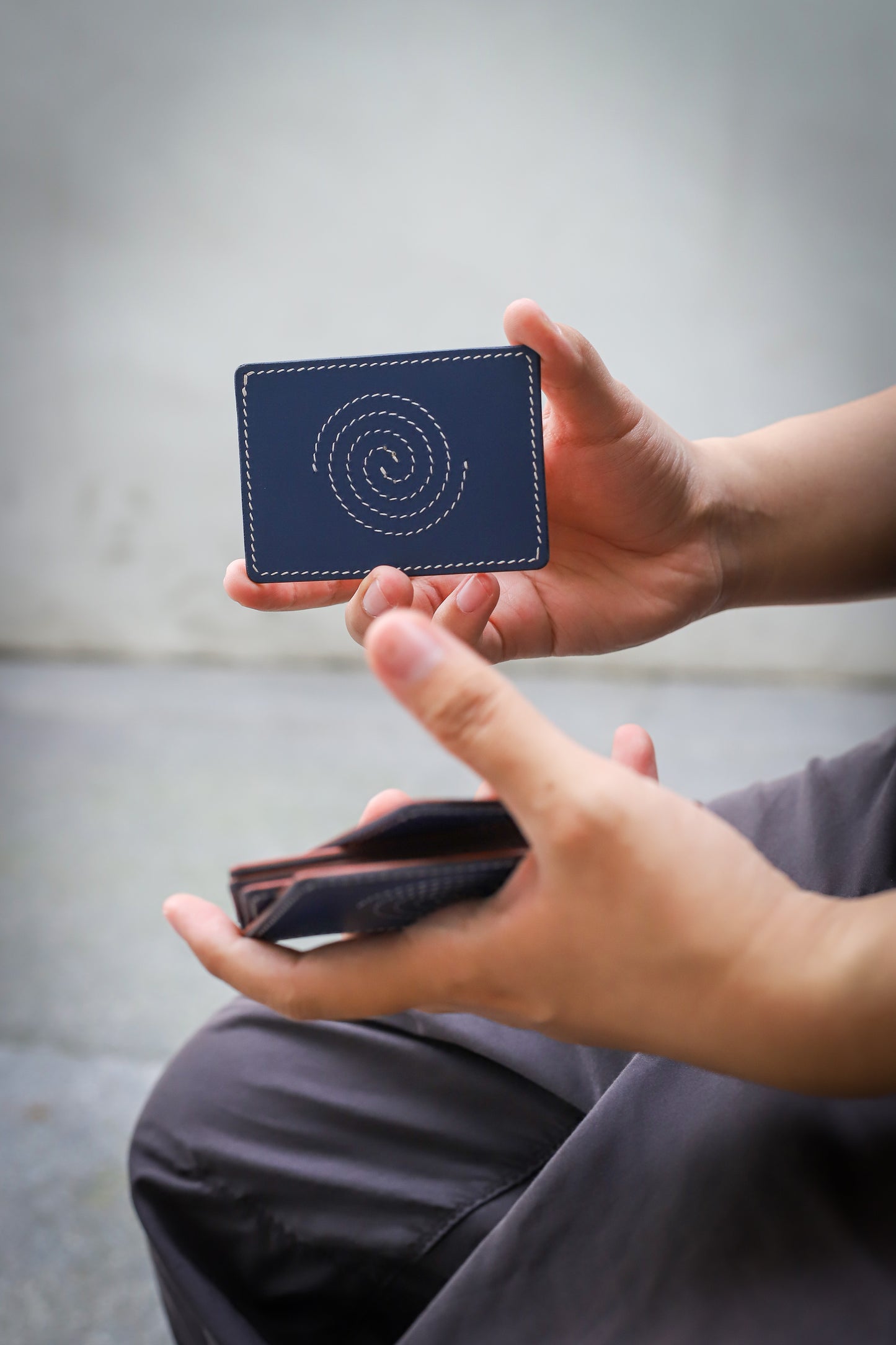 Leather Packet Trainer - Spiral Stitched