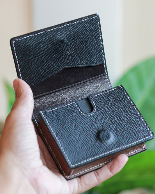 Premium Leather Playing Cards Case - Single Deck with Gaff Card or ATM Slots