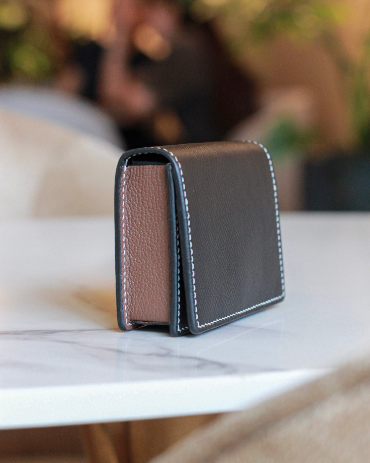Premium Leather Playing Cards Case - Single Deck with Gaff Card or ATM Slots