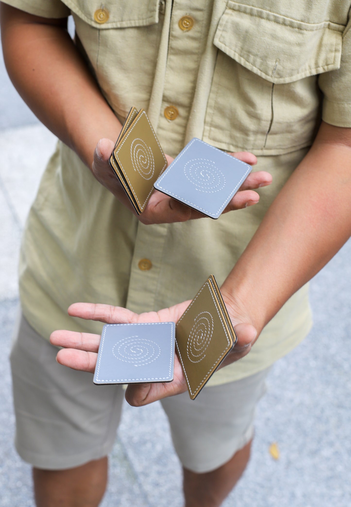 Leather Packet Trainer - Spiral Stitched