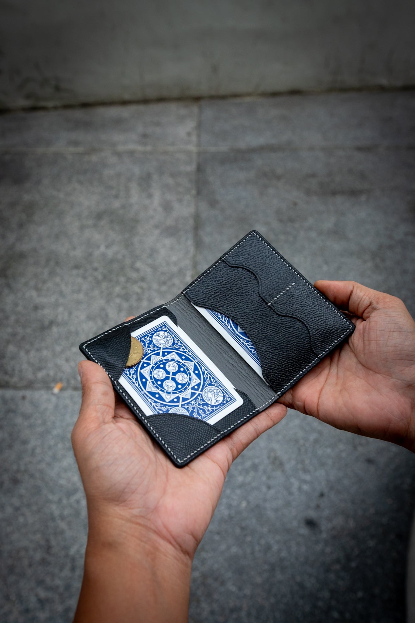 Magician's Coins & Packets Tricks Holder Wallet - Handmade Leather