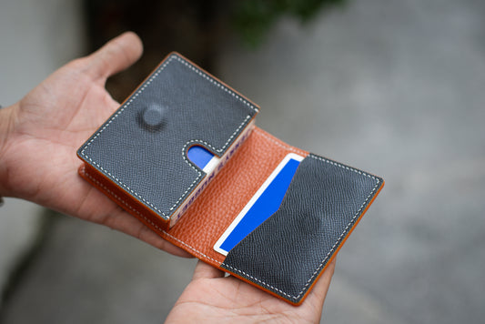Premium Leather Playing Cards Case - Single Deck with Gaff Card or ATM Slots