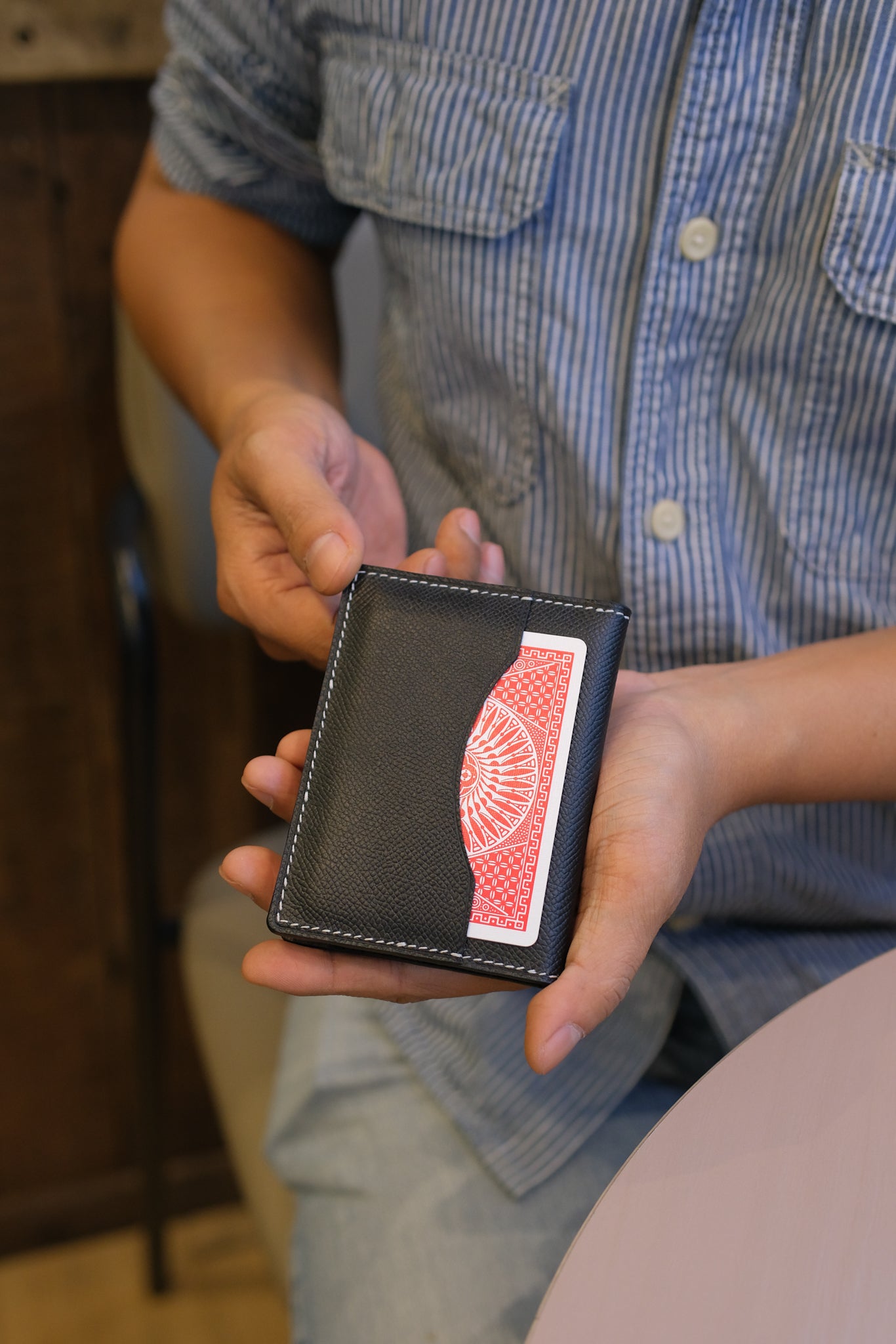 Magician's Coins & Packets Tricks Holder Wallet - Handmade Leather